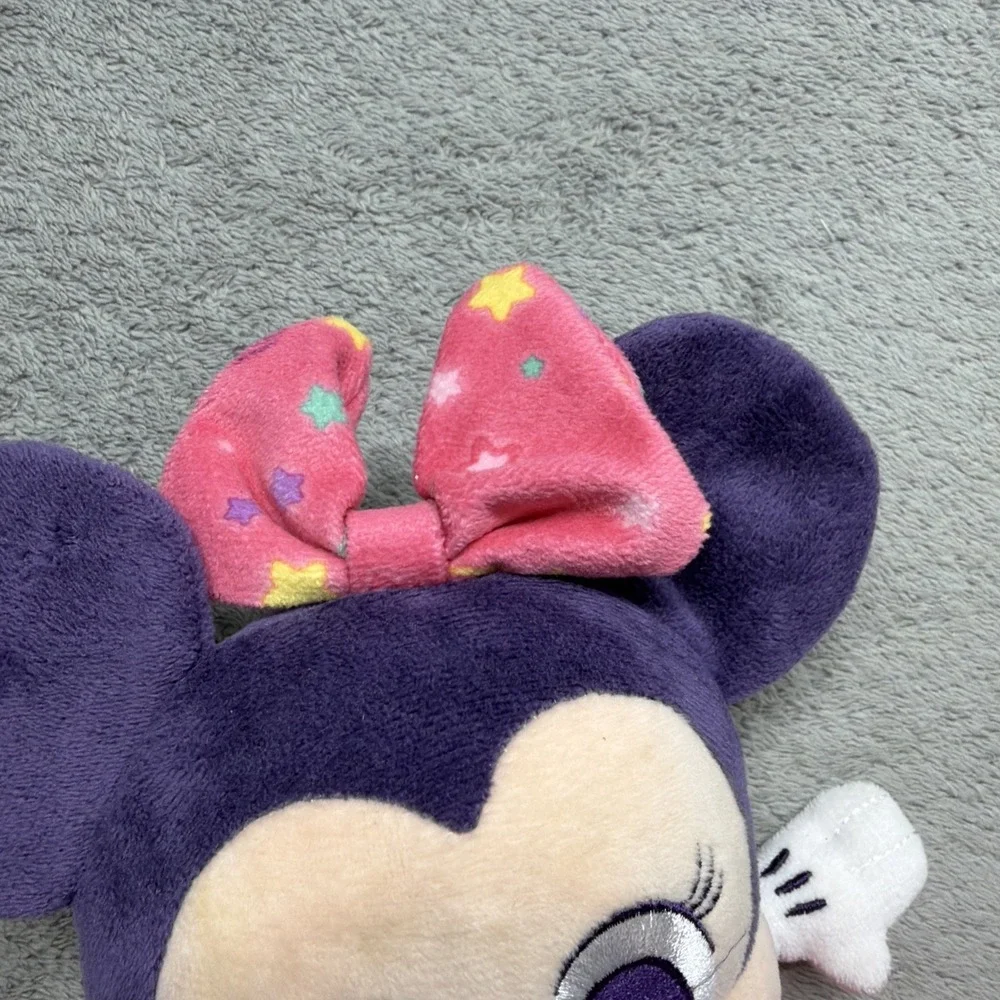 Disney Minnie Mouse Junior Rattle Lovey Satin Blankie Baby Plushie Pink Purple
